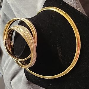 Gold Snake Choker and Bracelets